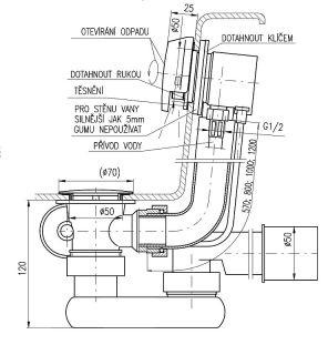 Слив-перелив Rav Slezak NP0002/570SM Click-Clack Бронза